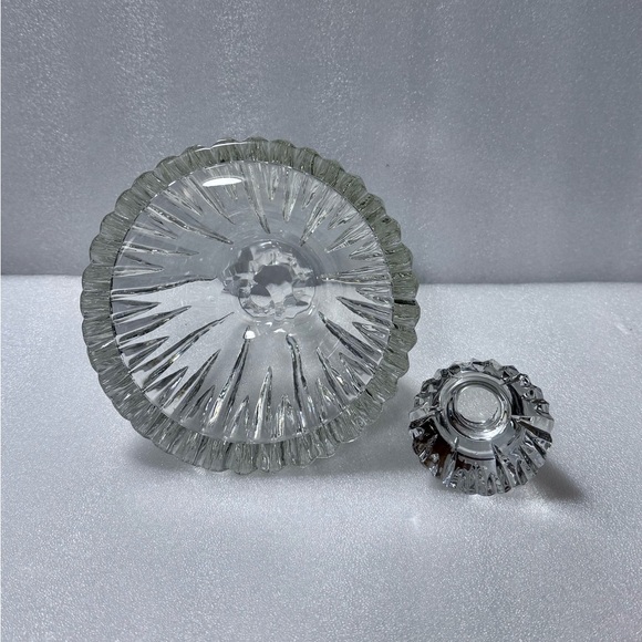 Vintage Mikasa Arctic Lights Ships Decanter Stopper Crystal Triangle Glass Heavy - Picture 7 of 7